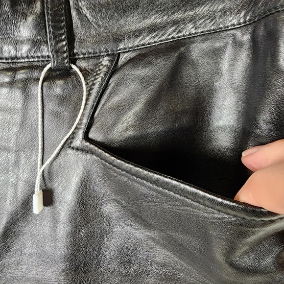 Gucci Tom Ford Vintage 1999 Black Leather Pants Size 40/ 27W Luxury Designer - Picture 7 of 16